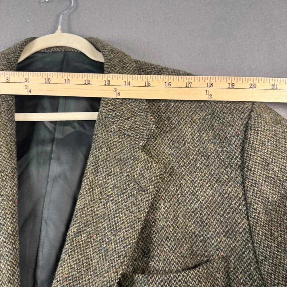 Astor & Black Harris Tweed Blazer Mens Brown Wool Sport Coat Elbow Patches 51